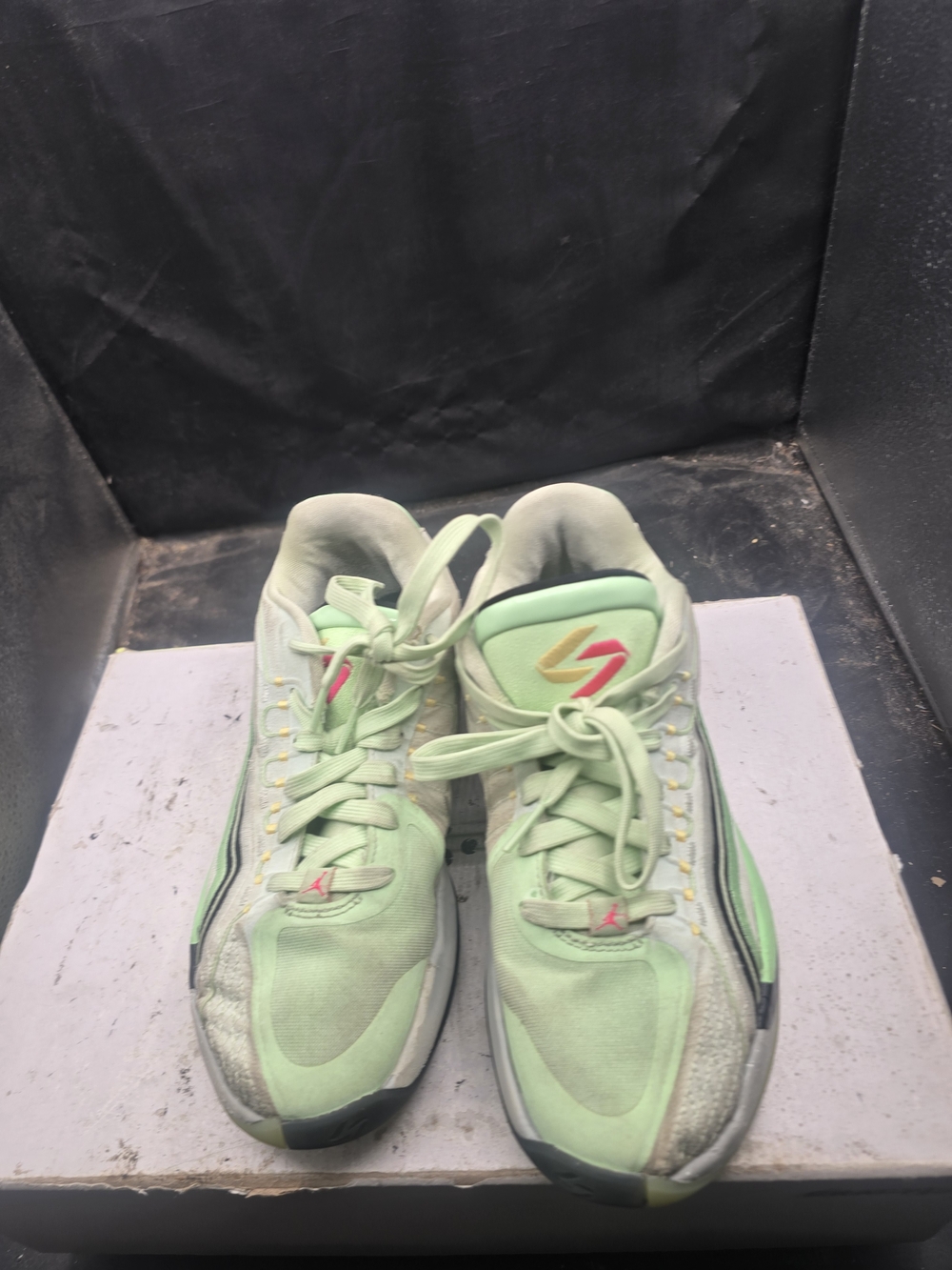 Nike Kids Light Mint Green Sneakers with Pink Accent